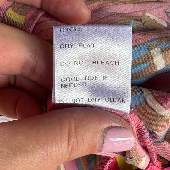 TRACY NEGOSHIAN Pink Sunbathers Braided Neckline Shift Dress - Small - Picture 14 of 14